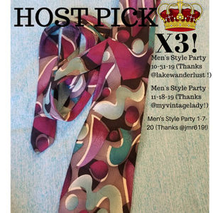 FUC Ferracci Silk Tie Wine Teal Black Gray